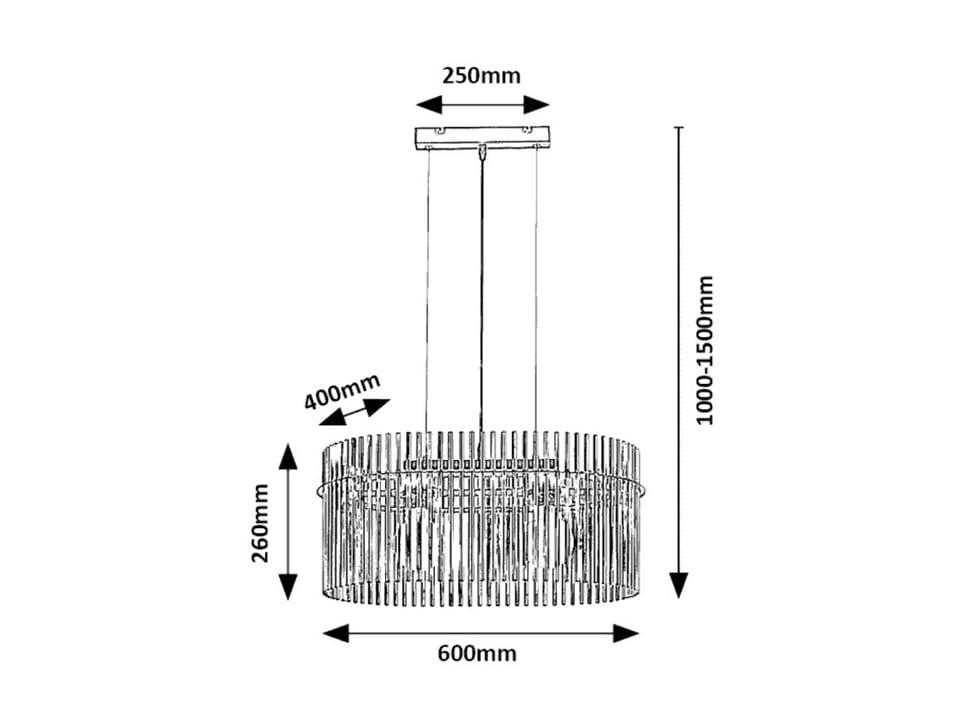 ჭაღი Rabalux 72262 Inesa 2 E27 40w შავი