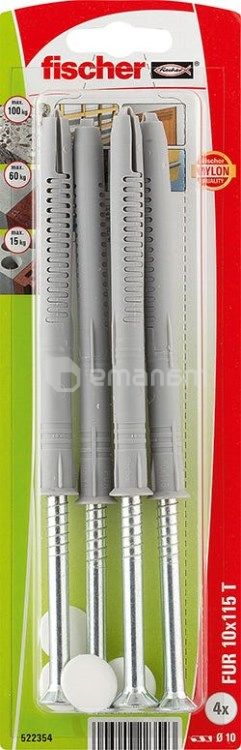 დიუბელი სჭვალით ფასადი Fischer FUR 10x115 T 4 ც 522354