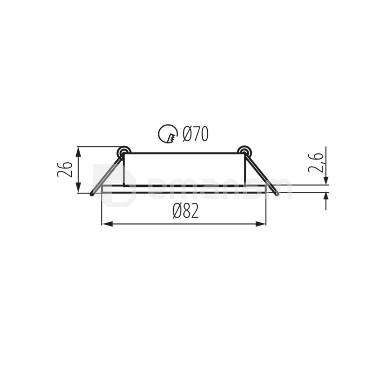 სანათი წერტილოვანი Kanlux DALLA CT-DTO50-B 22432 Gx5.3 1x MAX 50W