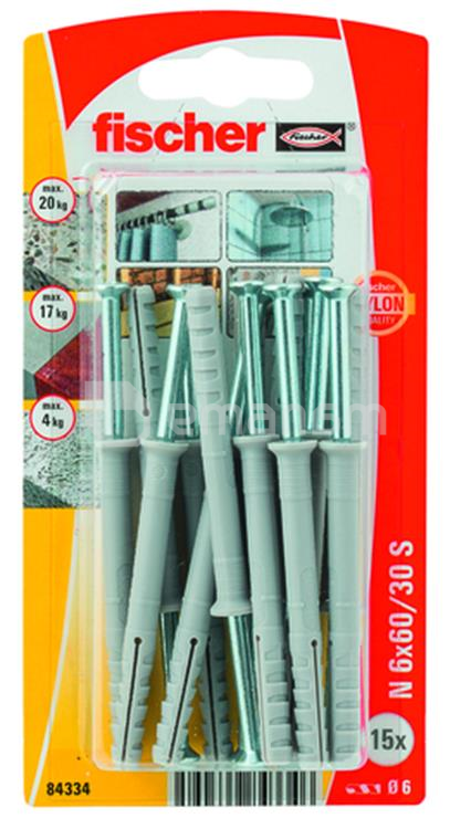 დიუბელი სჭვალით Fischer N6x60/30 S 15 ც 84334
