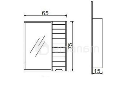 კარადა სარკით Denko Mostar 70 ანტრაციტი ნაცრისფერი/სონომა LED