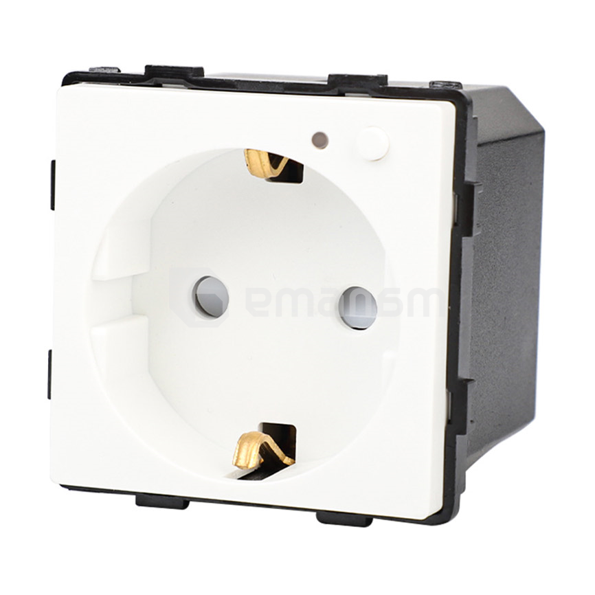 როზეტი ჩარჩოს გარეშე Socket Elegant დამიწებით და შტორებით 16A Wireless Wi-Fi თეთრი