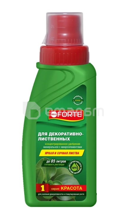 სასუქი დეკორატიული და ფოთლოვანი მცენარეების Bona Forte Green Plants Food 285 მლ