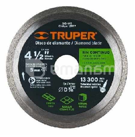 ალმასის დისკი Truper Continuous DID-145 115 მმ