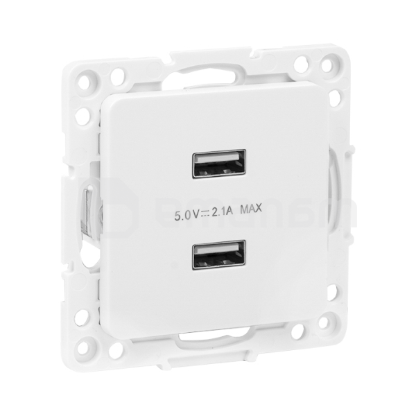 მექანიზმი როზეტი EKF Stockholm  USB 2  2.1А თეთრი