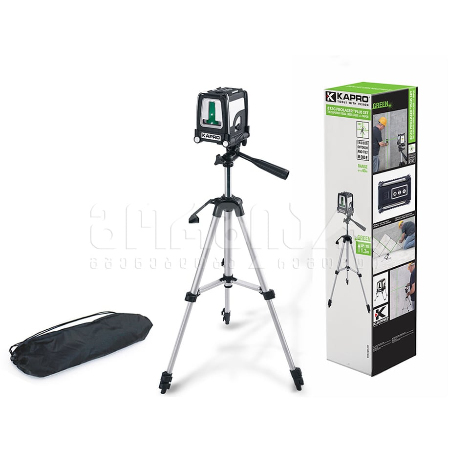 ლაზერი მწვანე სხივით, თვითსწორებადი + შტატივი 872GS
