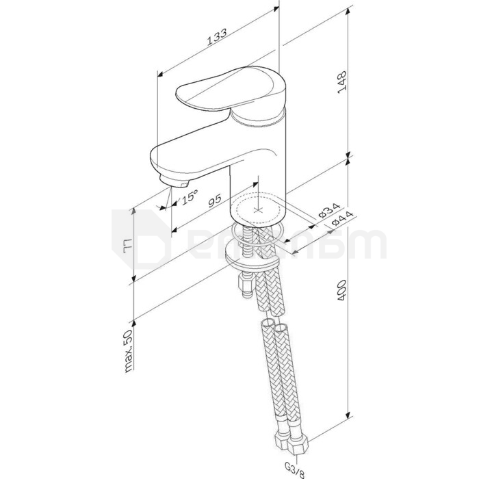 ხელსაბანის ონკანი AM.PM Sunny ქრომირებული
