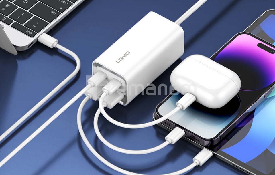 დამტენი LDNIO A4610C 65W 2 USB-A 2 USB-C