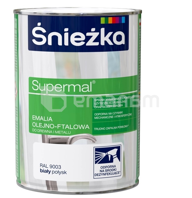 ემალი ზეთოვან-ფთალური Sniezka Supermal 2.5 ლ პრიალა თეთრი