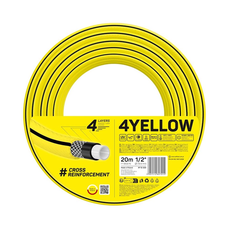 სარწყავი მილი ოთხშრიანი 4YELLOW 3/4" 20 m