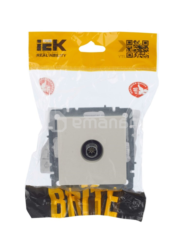 როზეტი IEK TV BRITE RTV11-0-BrZh მარგალიტი