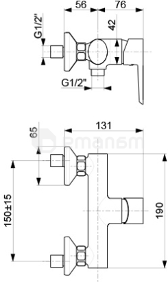 შემრევი საშხაპე კაბინისათვის  KFA Narva შავი