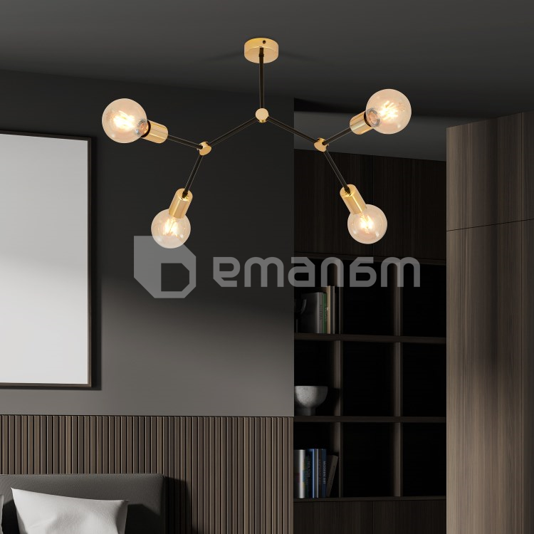 ჭაღი EMIBIG CODE 4 E27 4x MAX 60W შავი