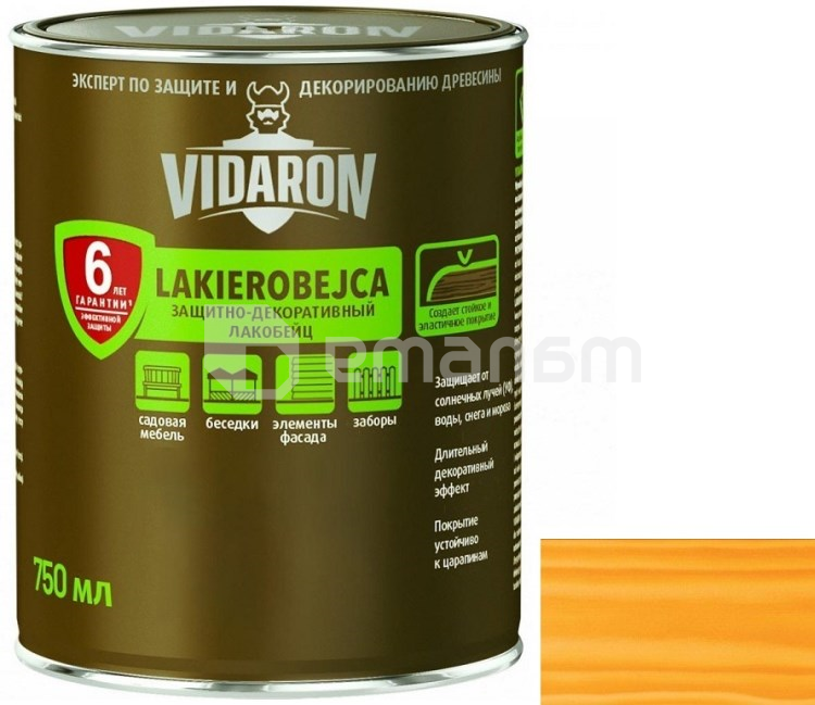 გასაჟღენთი ხის Vidaron Lakobeyc 750 მლ L02 ოქროსფერი ფიჭვი