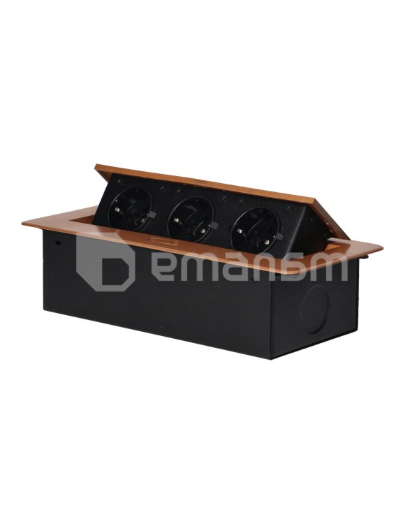 დამაგრძელებელი სამაგიდო ORNO 3 Schuko ოქროსფერი