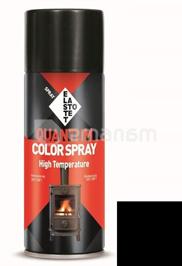 საღებავი სპრეი ცეცხლგამძლე Elastotet Quantum Color Spray High Temperature შავი 400 მლ