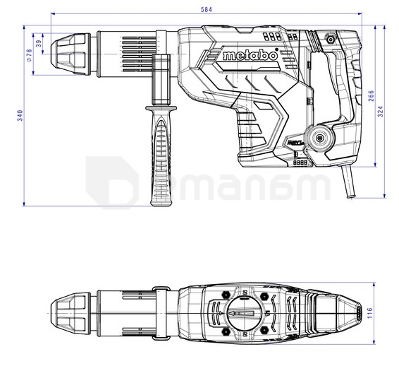 პერფორატორი Metabo KHEV 11-52 BL 1500W (600767500)