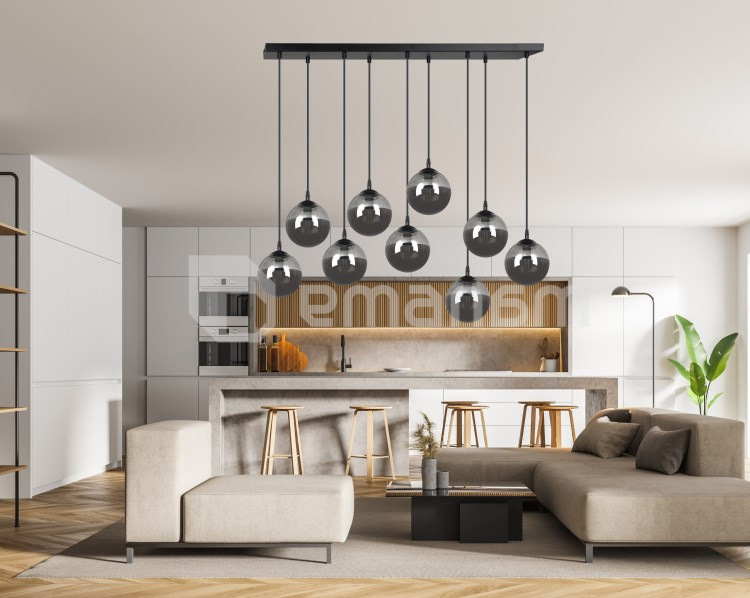 საკიდი EMIBIG Cosmo 9 E14 9x MAX 40W შავი გრაფიტი