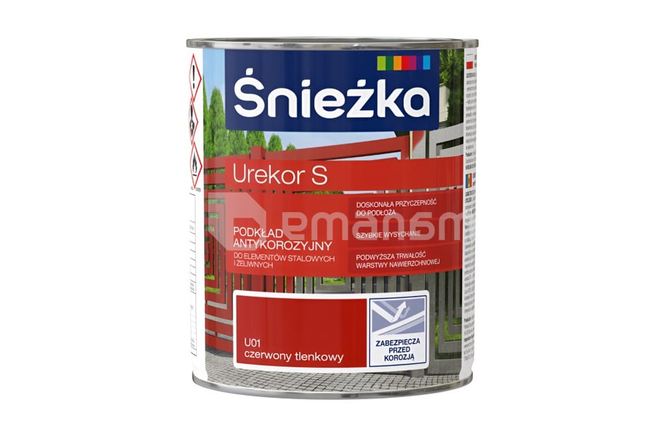 გრუნტი ანტიკოროზიული ლითონისთვის Sniezka Urekor S წითელი 0,8ლ