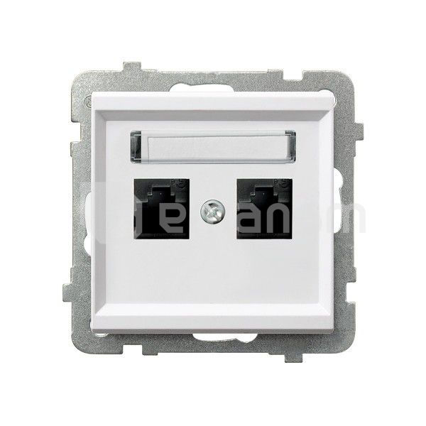 როზეტი კომპიუტერის CAT 5E Ospel Sonata GPK-2R/K/m/00 2 განყოფილებიანი თეთრი