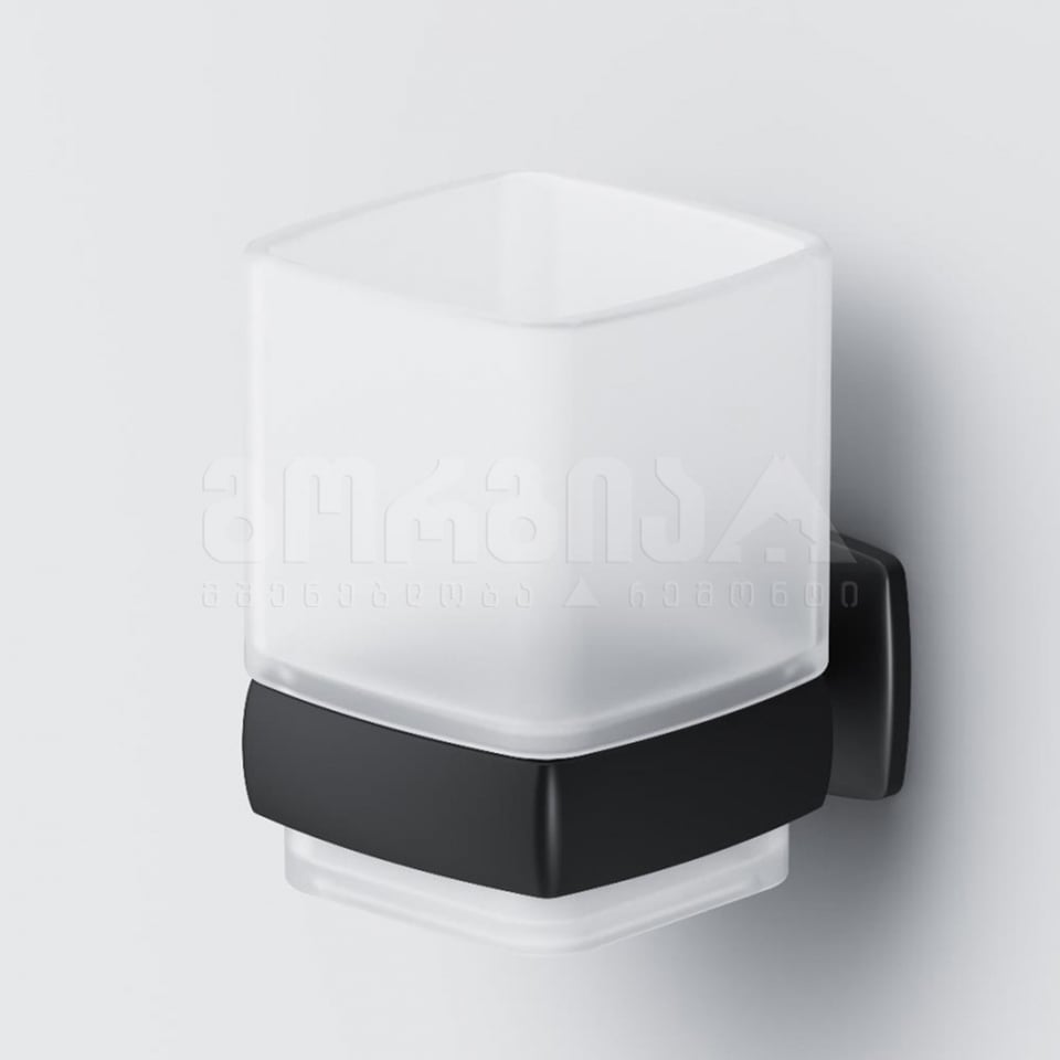 კბილის ჯაგრისის ჩასადები ჭიქა შავი A9034322 Gem