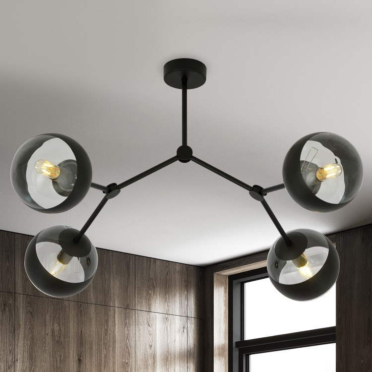 ჭაღი EMIBIG SPACE 4 E14 4x MAX 40W BLACK STRIPE