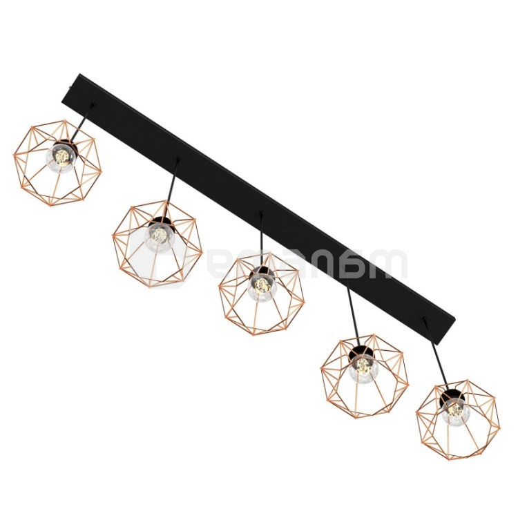 საკიდი LUMINEX 5 Brgen line bar E27 5x MAX 60W შავი სპილენძი 622