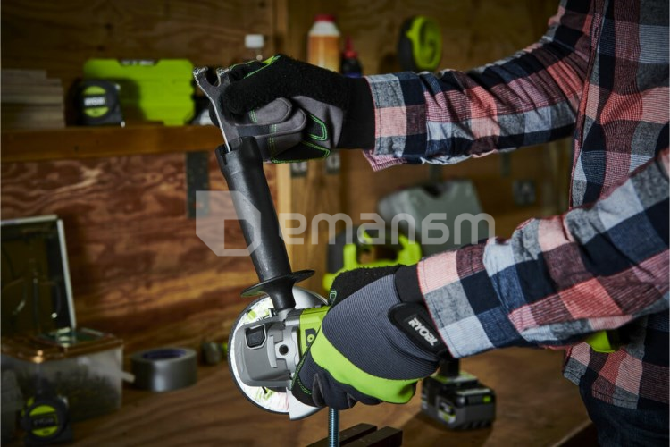 კუთხის სახეხი მანქანა აკუმულატორის Ryobi RAG18125-0 ONE+ 18V