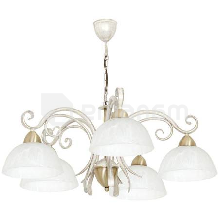 ჭაღი LUMINEX Aurora 5 5974 E27 5x MAX 60W თეთრი თითბერი