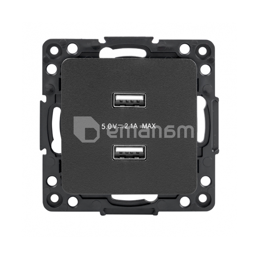მექანიზმი EKF Stockholm USB 2 2.1А შავი