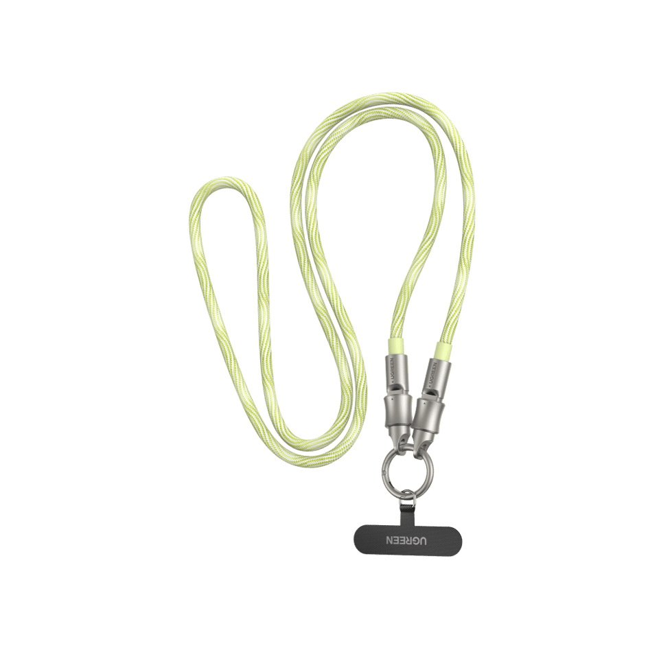USB კაბელი UGREEN L508 (35500), 60W, Type-C To Type-C PD Fast Charging Lanyard Cable, 1.2m, Green