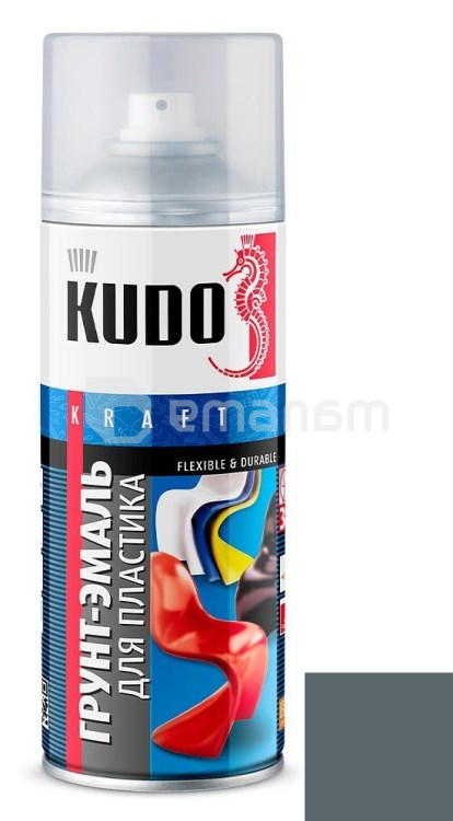 გრუნტი-ემალი პლასტმასისთვის Kudo KU-6001 520 მლ ნაცრისფერი