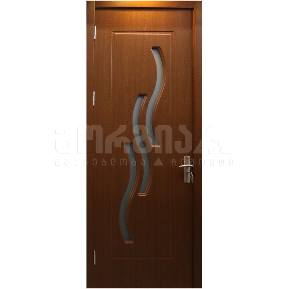 კარი მდფ MQ85 Dark Oak 1-27 2200x920x100 (მინით)