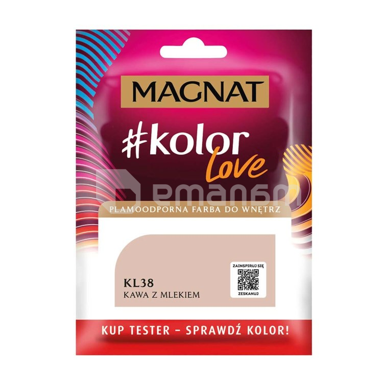 საღებავი-ტესტი ინტერიერის Magnat Kolor Love 25 მლ KL38 რძიანი ყავა