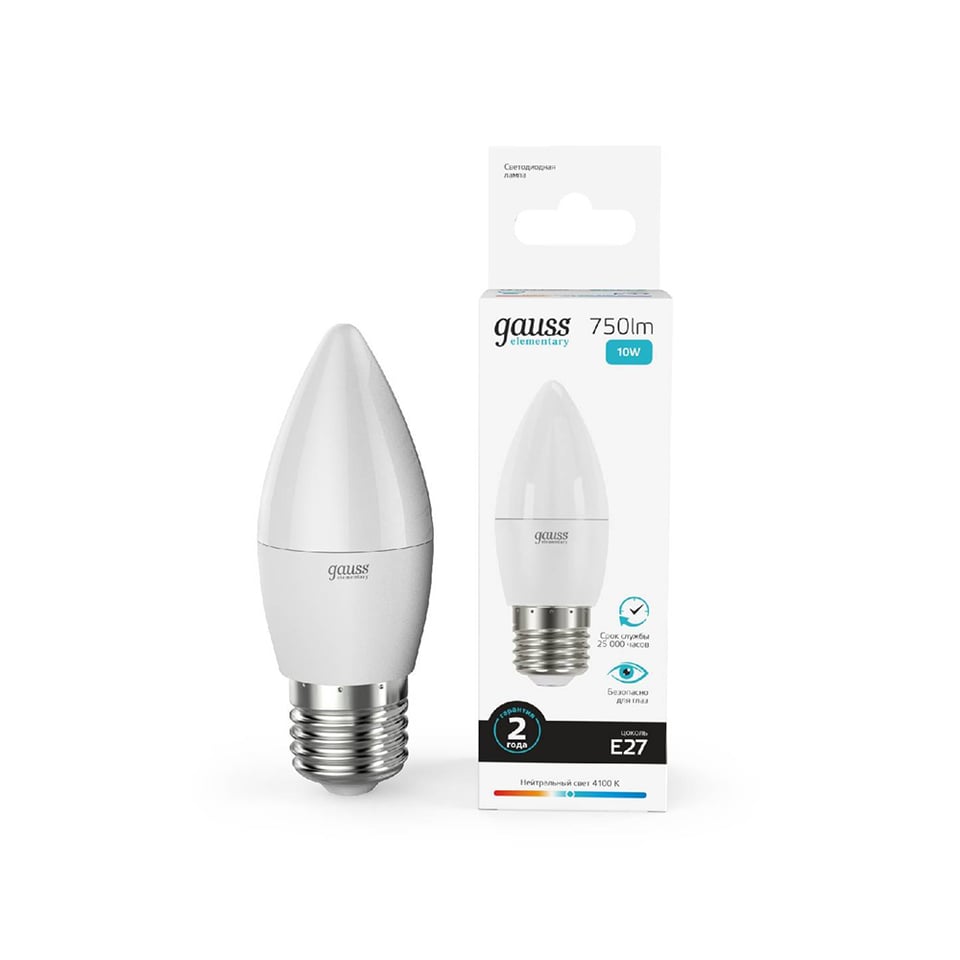 LED ნათურა Elementary Candle 10W 750lm 4100K E27 - 302 Gauss