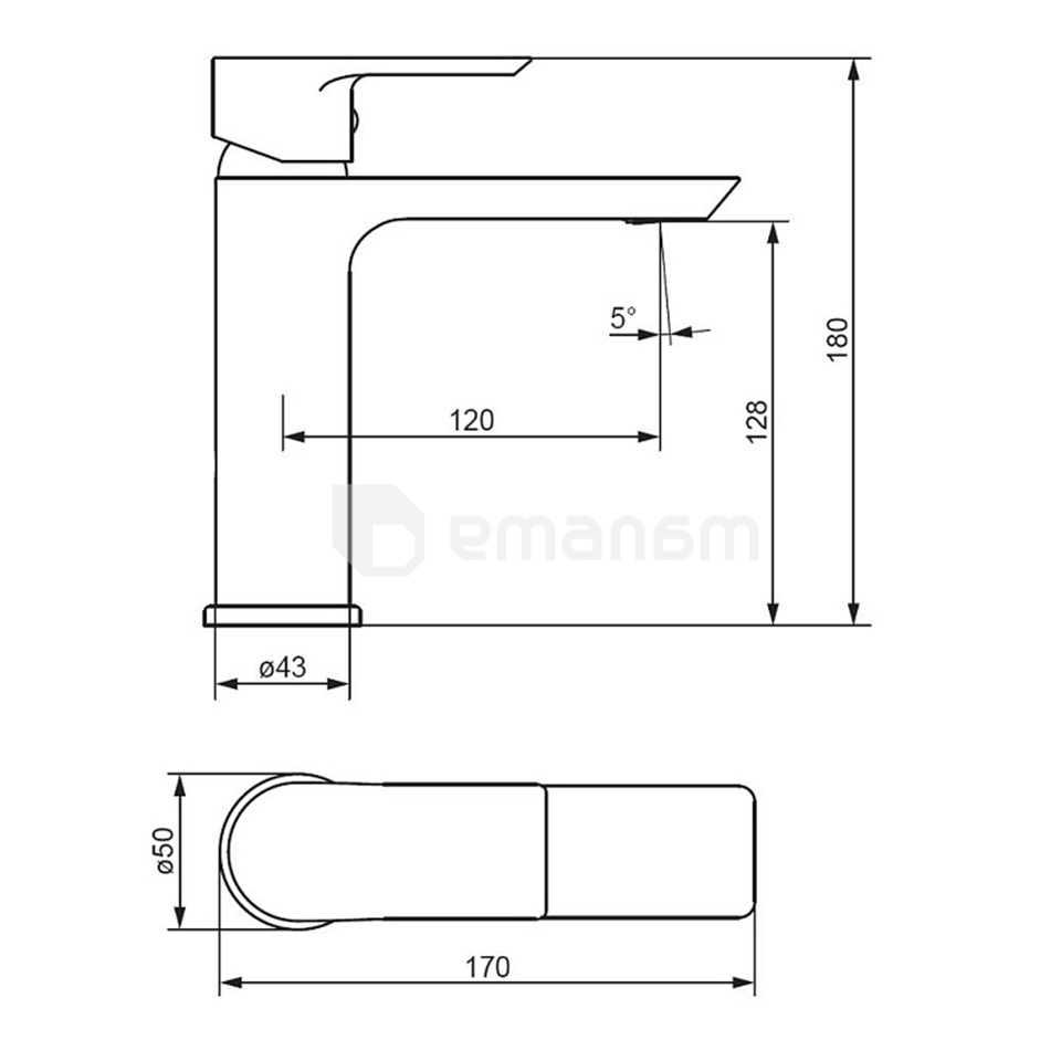 ხელსაბნის შემრევი Damixa 470210000 Apollo Chrome