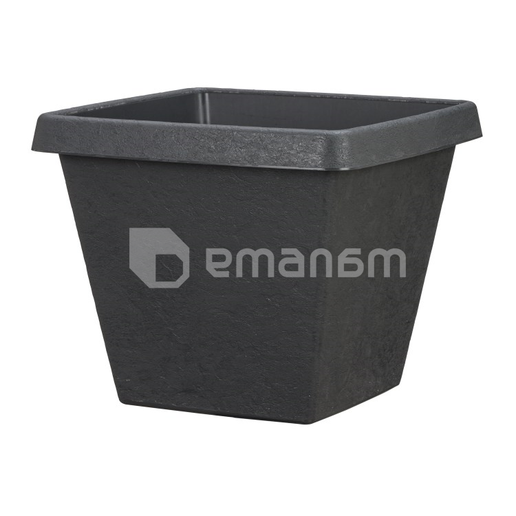 ეზოს პლასტმასის ქოთანი Scheurich Anthracite 40/286 Stones Square 24 ლ