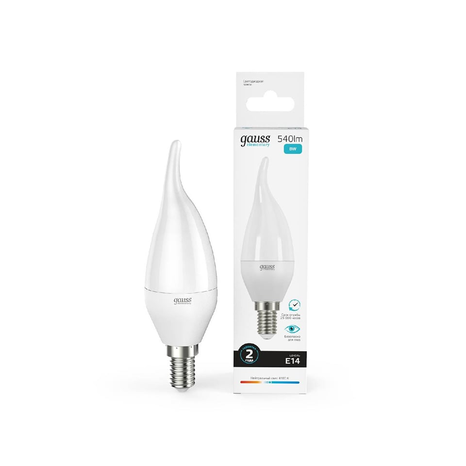 ლედ ნათურა Candle taiლედ  E14 8W 4100K gauss el - 34128
