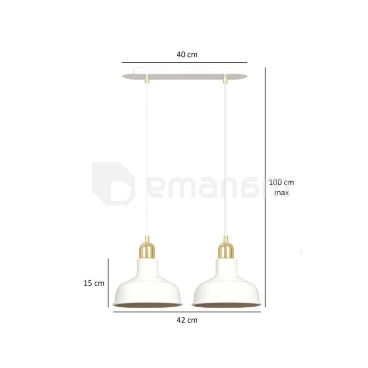 საკიდი EMIBIG Ibor 2 E27 2x MAX 60W თეთრი