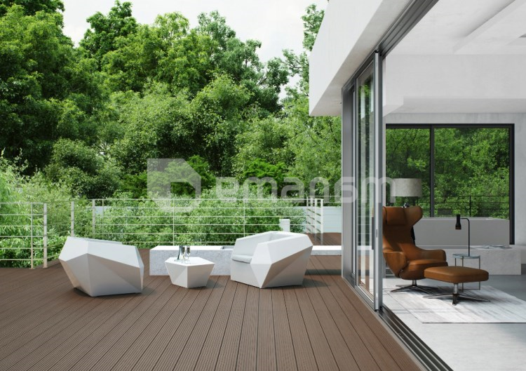 ფიცარი ტერასის Bergdeck Walnut Brushed 150x25x2400 მმ