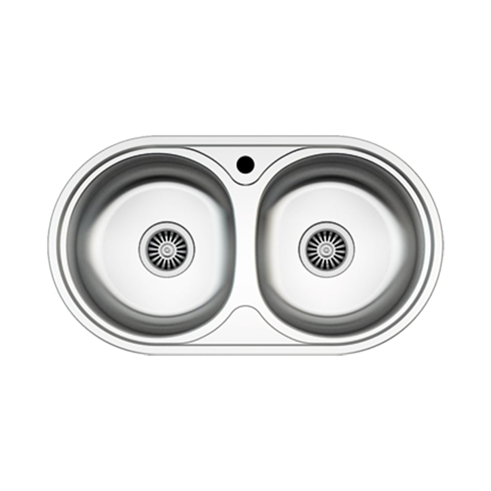 სამზარეულოს ნიჟარა ორნაწილიანი AS67 78.5/43.5 785*435*150*0.