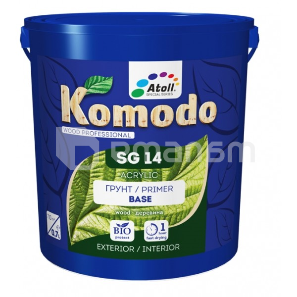 გრუნტი აკრილის ხის ზედაპირებისთვის Komodo SG-14 0.7 კგ