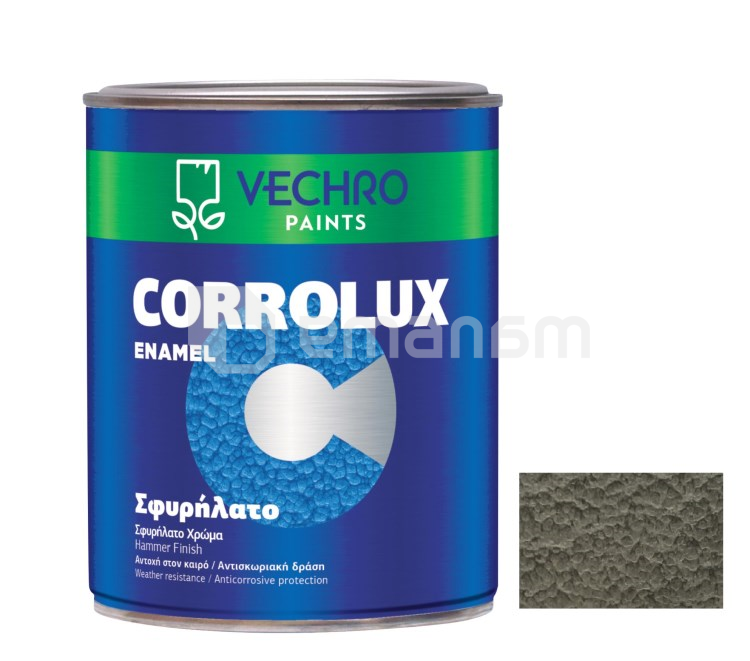 ემალი ანტიკოროზიული ლითონისთვის Vechro Corrolux hammered N 90 ნაცრისფერი ნახევრად პრიალა 750 მლ