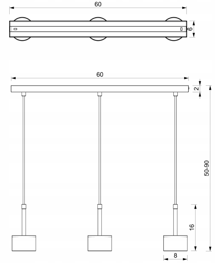 საკიდი Milagro MLP7755 ARENA 3 GX53 თეთრი ოქროსფერი