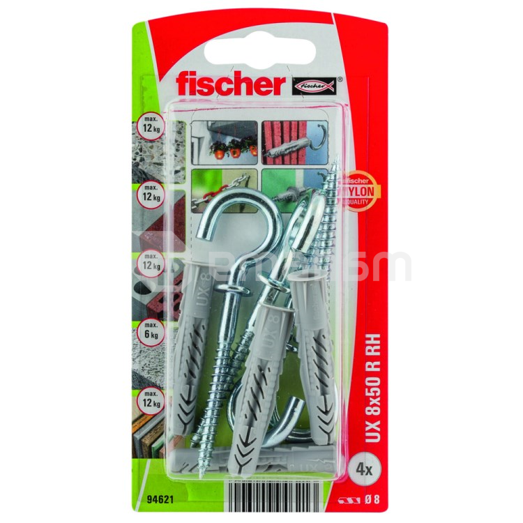 დიუბელი რკალით Fischer UX8x50 R RH 4 ც 94620