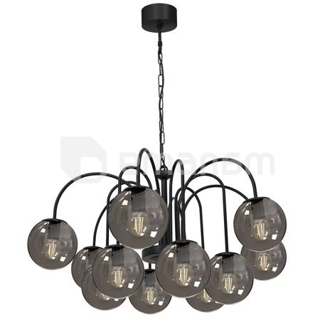 ჭაღი LUMINEX Cambridge 12 3698 E14 12x MAX 60W შავი კვამლი