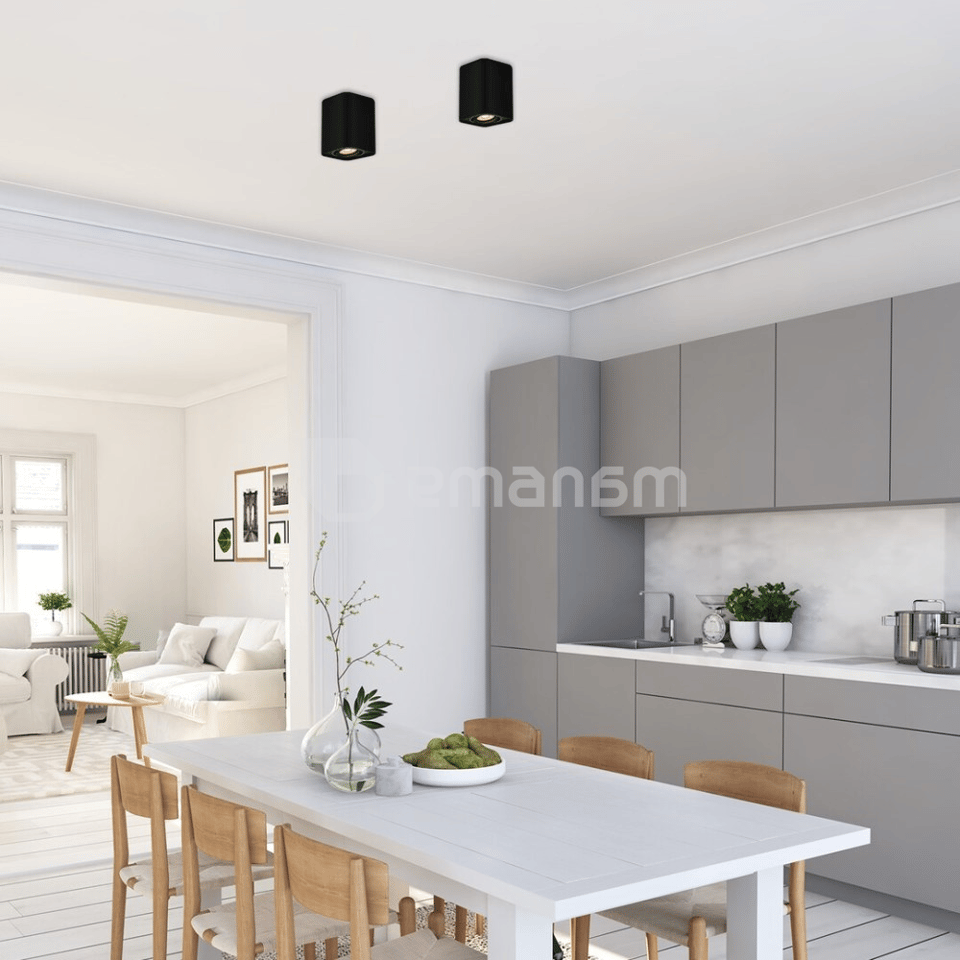 დაუნლაითი Rabalux Kobald 1 GU10 h105 რეგულირებადი შავი 2049