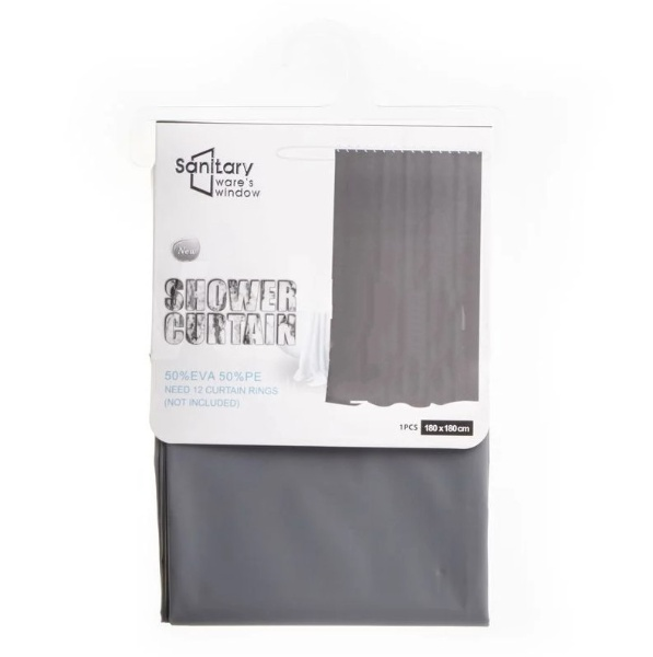 აბაზანის ფარდა Sanitary ware's window JS160003 ნაცრისფერი 180x180სმ