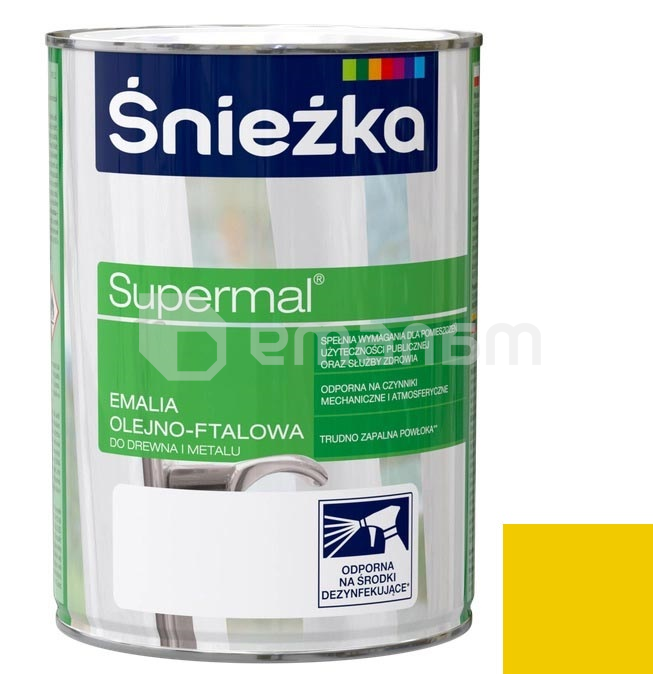 ემალი ზეთოვან-ფთალური Sniezka Supermal 800 მლ პრიალა ყვითელი