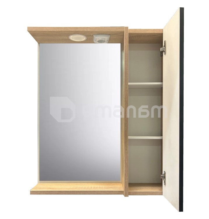 კარადა სარკით Denko Mostar 70 ანტრაციტი ნაცრისფერი/სონომა LED